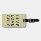 赤い黒をゴルフをする生きている愛ゴルフ ラゲッジタグ (正面横)