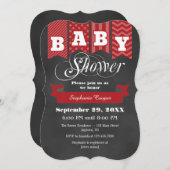赤い黒板旗ベビーシャワー招待状 招待状 (正面/裏面)