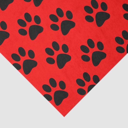 赤い黒猫の前犬の前足の動物の前足のパターン 薄葉紙 (詳細)