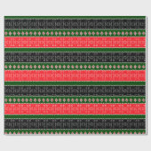 赤い黒緑色のトライバルラッピング紙 ラッピングペーパー (フラット)