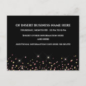 赤い黒VIPバルーンを開くビジネス金ゴールド 案内ポストカード (裏面)