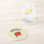 赤い黙想のOmの男の子 コースター (側面)