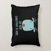 赤い鼻おもしろいのトナカイのクリスマスのルドルフ アクセントクッション (正面(垂直))