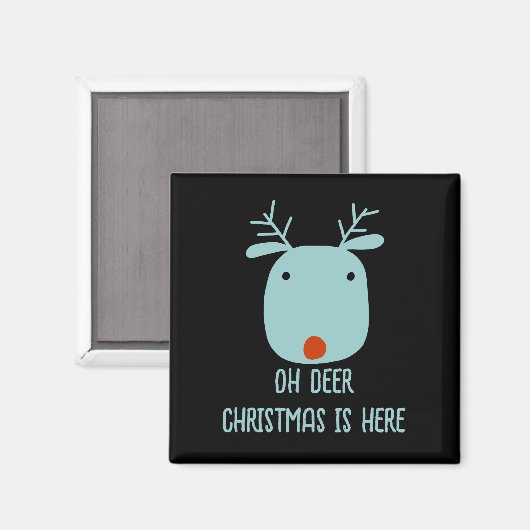 赤い鼻おもしろいのトナカイのクリスマスのルドルフ マグネット (正面/裏面)