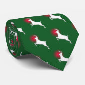 赤い鼻のクリスマスのタイを持つ白いトナカイ ネクタイ (ロール)