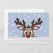 赤い鼻のサンタのクリスマスカード シーズンカード (正面/裏面)