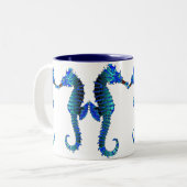 赤い鼻のタツノオトシゴのマグ ツートーンマグカップ (正面左)