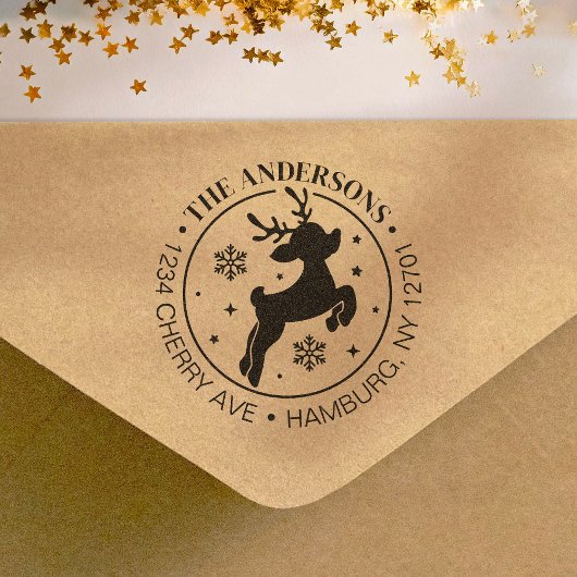 赤い鼻のトナカイのクリスマスかわいいルドルフ ラバースタンプ