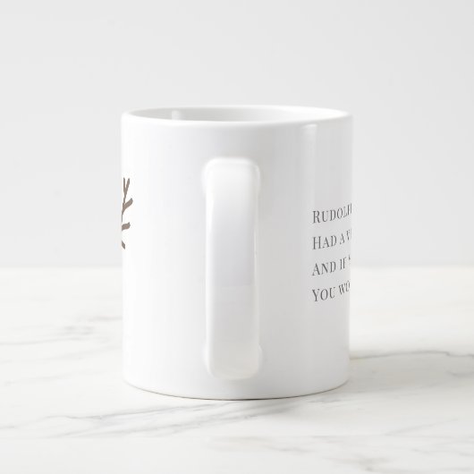 赤い鼻のトナカイのクリスマスルドルフ ジャンボコーヒーマグカップ (裏面)