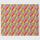 赤い鼻のトナカイのクリスマスレインボー ラッピングペーパー (フラット)