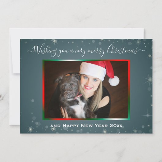 赤い鼻のトナカイのクリスマス写真ルドルフ シーズンカード (裏面)