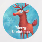 赤い鼻のトナカイのルドルフ ラベル (デザイン1)