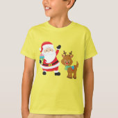 赤い鼻のトナカイの子供のクリスマスのサンタルドルフ Tシャツ (正面)