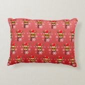 赤い鼻のトナカイの白いクリスマスルドルフ アクセントクッション (裏面)