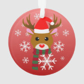 赤い鼻のトナカイの白いクリスマスルドルフ オーナメント (裏面)