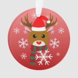 赤い鼻のトナカイの白いクリスマスルドルフ オーナメント