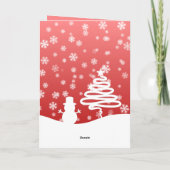 赤い鼻のトナカイの白いクリスマスルドルフ カード (裏面)