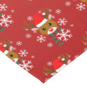 赤い鼻のトナカイの白いクリスマスルドルフ ショートテーブルランナー (コーナー)