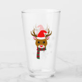 赤い鼻のトナカイの白いクリスマスルドルフ タンブラーグラス (裏面)