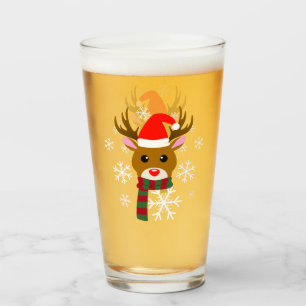赤い鼻のトナカイの白いクリスマスルドルフ タンブラーグラス
