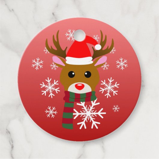 赤い鼻のトナカイの白いクリスマスルドルフ フェイバータグ (正面)