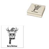 赤い鼻のトナカイの白いクリスマスルドルフ ラバースタンプ (押印)