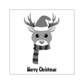 赤い鼻のトナカイの白いクリスマスルドルフ ラバースタンプ (インプリント)