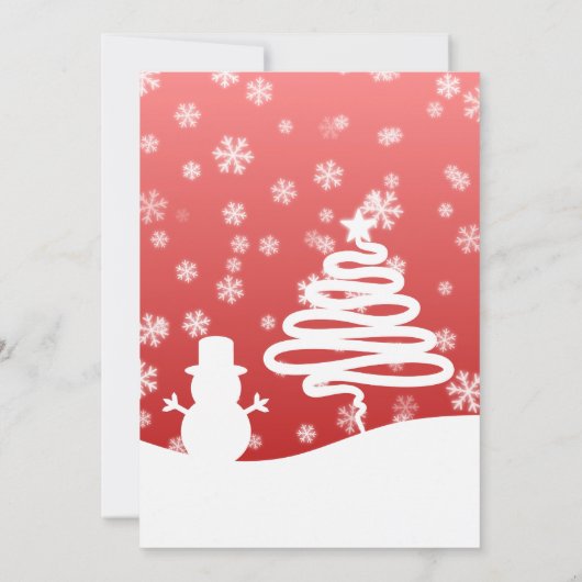 赤い鼻のトナカイの白いクリスマスルドルフ 招待状 (裏面)