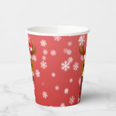 赤い鼻のトナカイの白いクリスマスルドルフ 紙コップ (左)