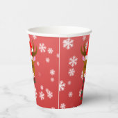 赤い鼻のトナカイの白いクリスマスルドルフ 紙コップ (右)