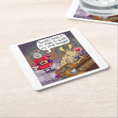 赤い鼻のトナカイを酔っぱらったルドルフ スクエアペーパーコースター (アングル)