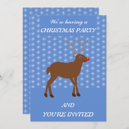 赤い鼻のトナカイカスタム 招待状 (正面/裏面)