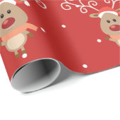 赤い鼻のトナカイ漫画かわいいルドルフ ラッピングペーパー (ロールコーナー)