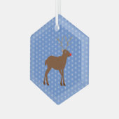 赤い鼻のトナカイ ガラスオーナメント (正面左)