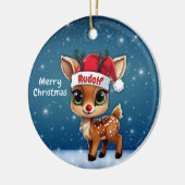赤い鼻のトナカイ、角のあるルドルフ🦌🎄 セラミックオーナメント (左)