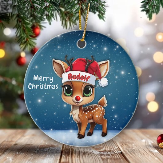赤い鼻のトナカイ、角のあるルドルフ🦌🎄 セラミックオーナメント