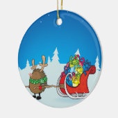 赤い鼻のハリネズミ セラミックオーナメント (左)