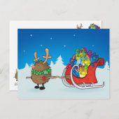 赤い鼻のハリネズミ ポストカード (正面/裏面)