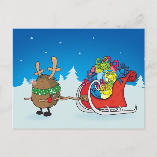 赤い鼻のハリネズミ ポストカード (正面)