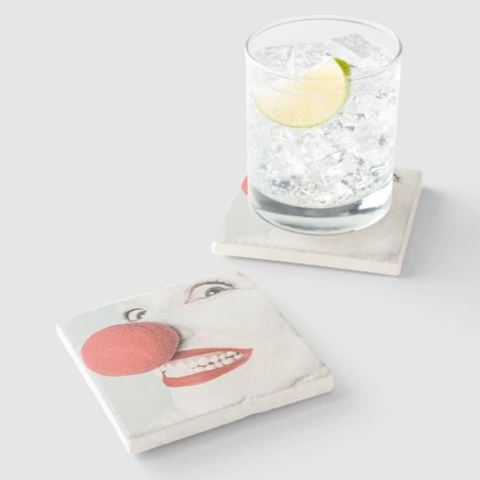 赤い鼻のピエロ ストーンコースター (横)