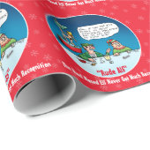 赤い鼻の付いた小妖精や小人おもしろい漫画 ラッピングペーパー (ロールコーナー)