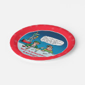 赤い鼻の小妖精や小人漫画 ペーパープレート (アングル)