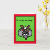 赤い鼻の鹿とネズミのクリスマスカードのルドルフ カード (黄色い花)