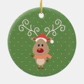 赤い鼻をしたトナカイの漫画「かわいいルドルフ」 セラミックオーナメント (裏面)