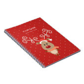 赤い鼻をしたトナカイの漫画「かわいいルドルフ」 ノートブック (右側)