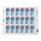 赤い鼻を持つ青いインドのリングのネックのインコ ラベル (フルシート)