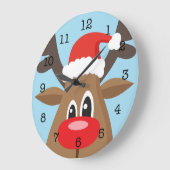 赤い鼻トナカイのクリスマスをルドルフ ラージ壁時計 (傾斜)