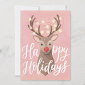赤い鼻トナカイのクリスマスフラットグリーティングカード カード (正面)
