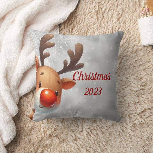 赤い鼻トナカイのルドルフ クッション (ブランケット)
