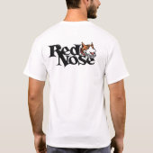 赤い鼻日のピットブルのTシャツ Tシャツ (裏面)